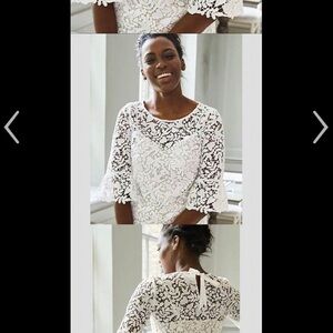 Boden Brittany white lace top